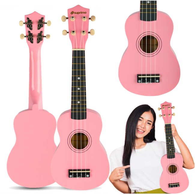 Soprano-ukulele, pinkki puu