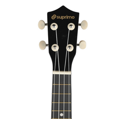 Ukulele-setti Kotelolla, viritin ja lisätarvikkeet, musta
