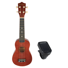 Ukuleletsetti mukana Etui, Tuner ja Lisätarvikkeet,Dark Wood