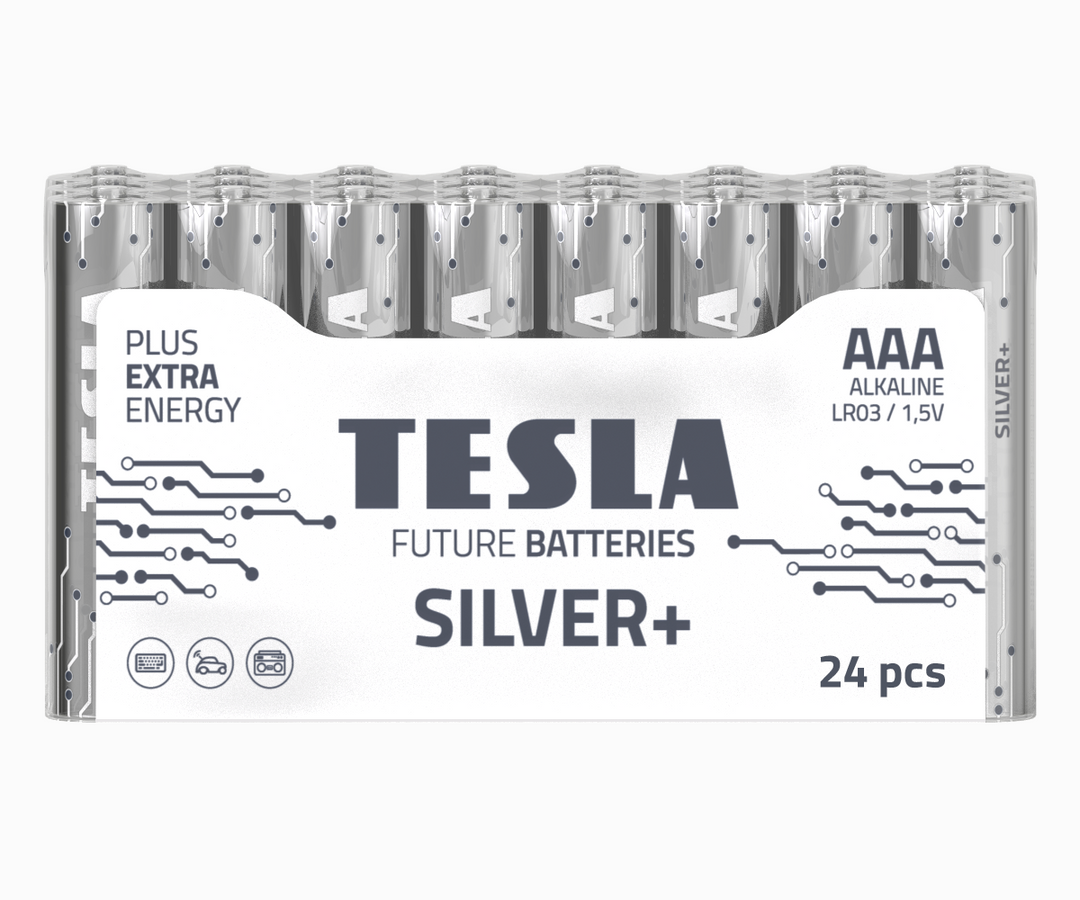 Tesla Silver+ AAA Alkaline Paristot (24 kpl)