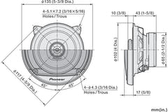 Pioneer TS-A1081F 2-tie Autokaiuttimet (10cm, 4")