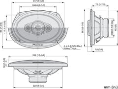 Pioneer TS-A6961F 4-tie Koaksiaalijärjestelmä (450W, 6"x9")