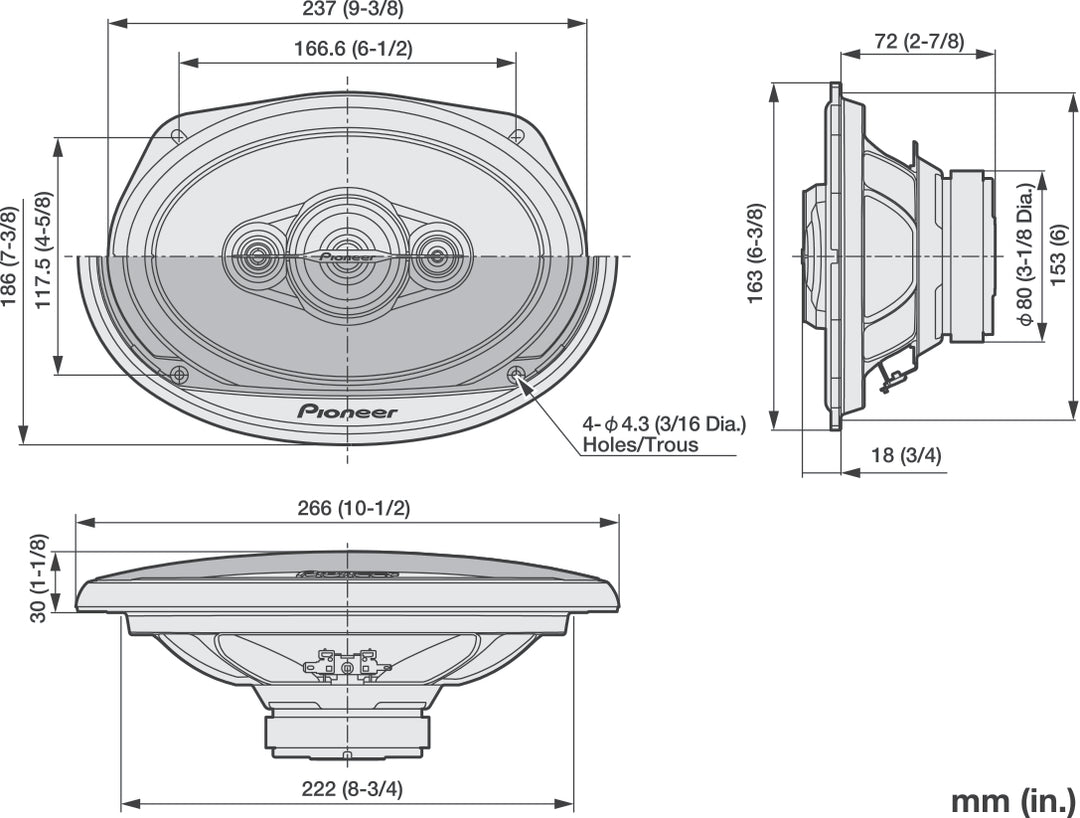 Pioneer TS-A6961F 4-tie Koaksiaalijärjestelmä (450W, 6"x9")