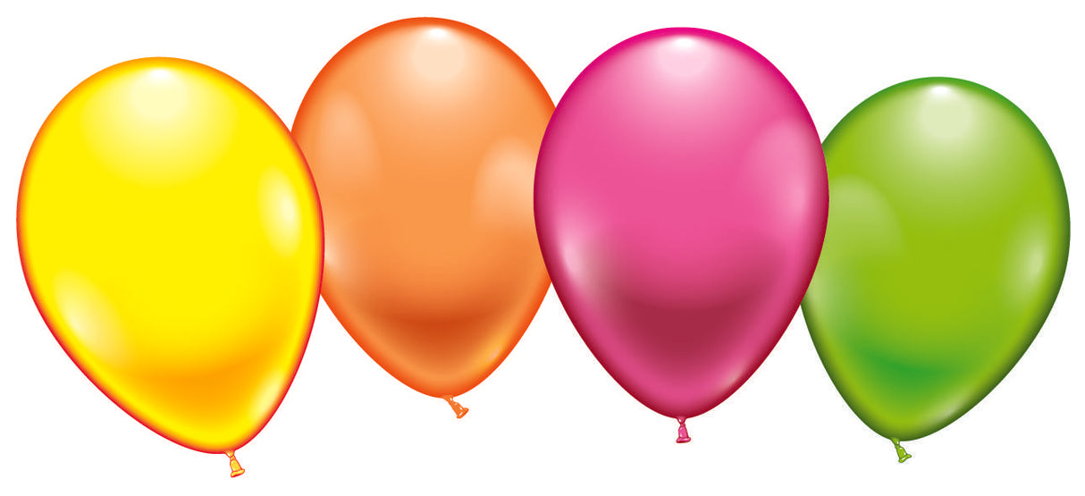 Neonväriset UV-ilmapallot 100 kpl, eriväriset