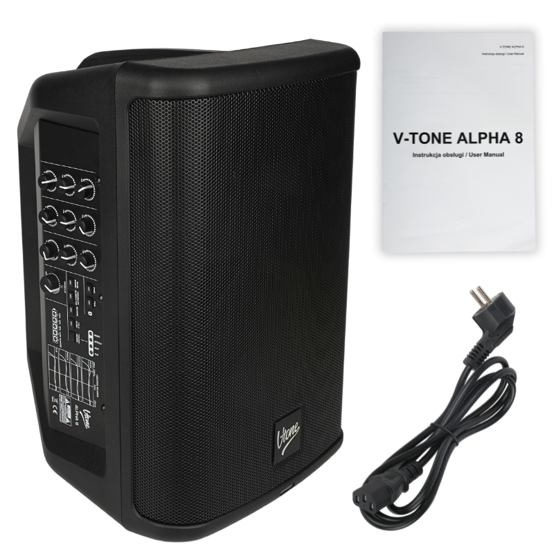 V-TONE ALPHA 8 aktiivikaiutin akulla