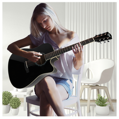 V-TONE VEAG1 CE BK elektro-akustinen kitarat 4/4 dreadnought cutaway Black