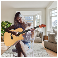 V-TONE VEAG1 CE NT Elektroakustinen kitarat 4/4 Dreadnought Cutaway – Natur
