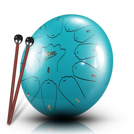 Tongue Drum 12" Cyan inkl. laukku (13 Säveliä C-asteikko)