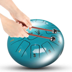 Tongue Drum 8" Cyan inkl. laukku (11 Sävelet C Skaala)