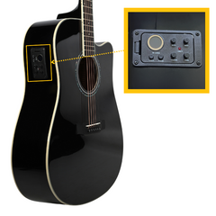 V-TONE VEAG1 CE BK elektro-akustinen kitarat 4/4 dreadnought cutaway Black
