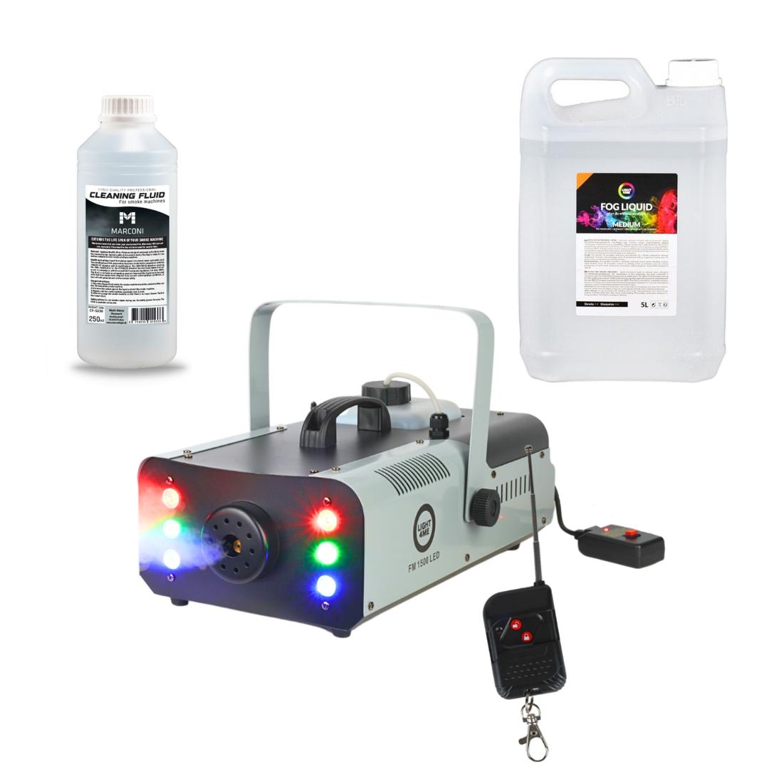 Light4Me FM 1500 LED Fog Machine 1500 W Bundle