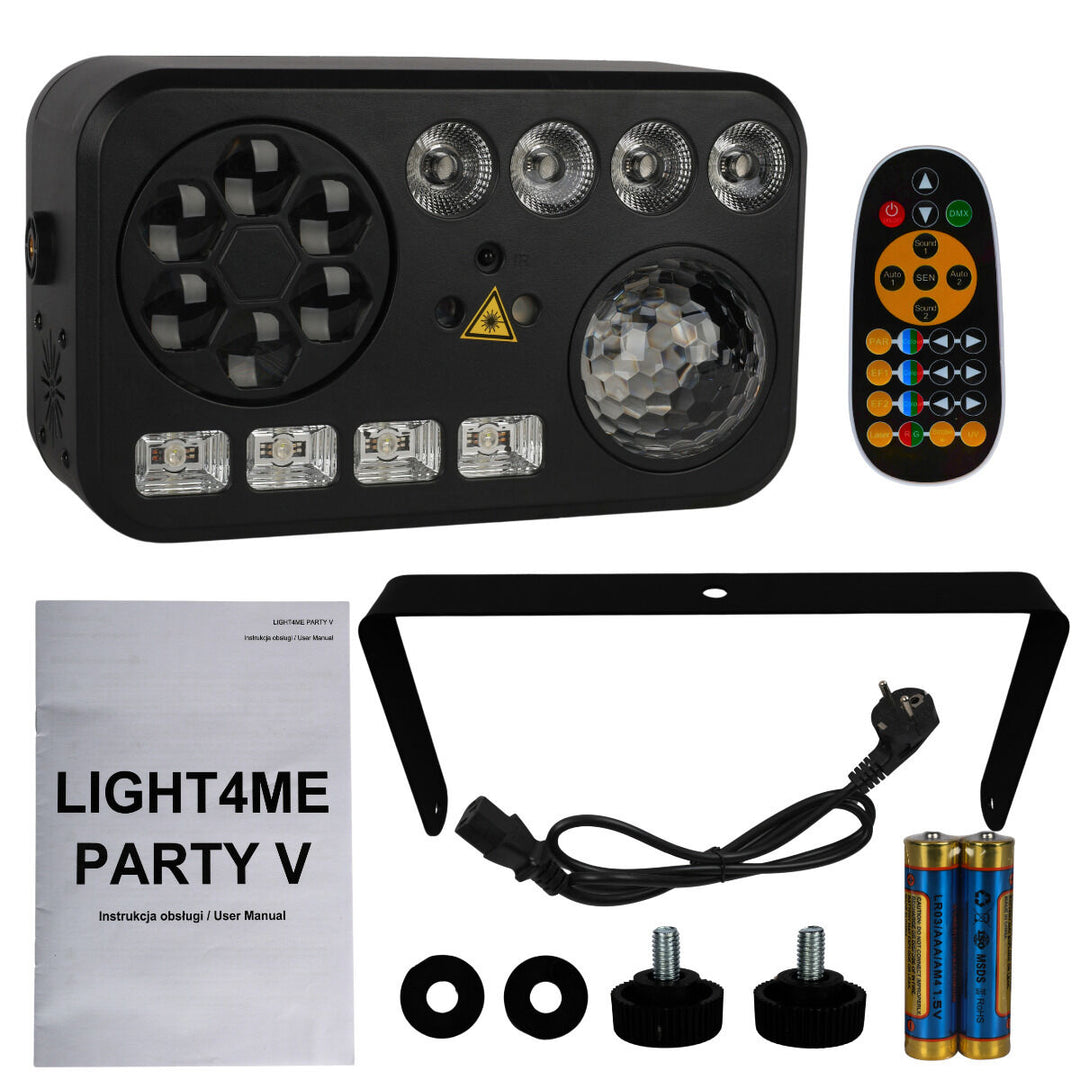 LIGHT4ME PARTY V multi-effekt LED-lys RGBW-UV 6