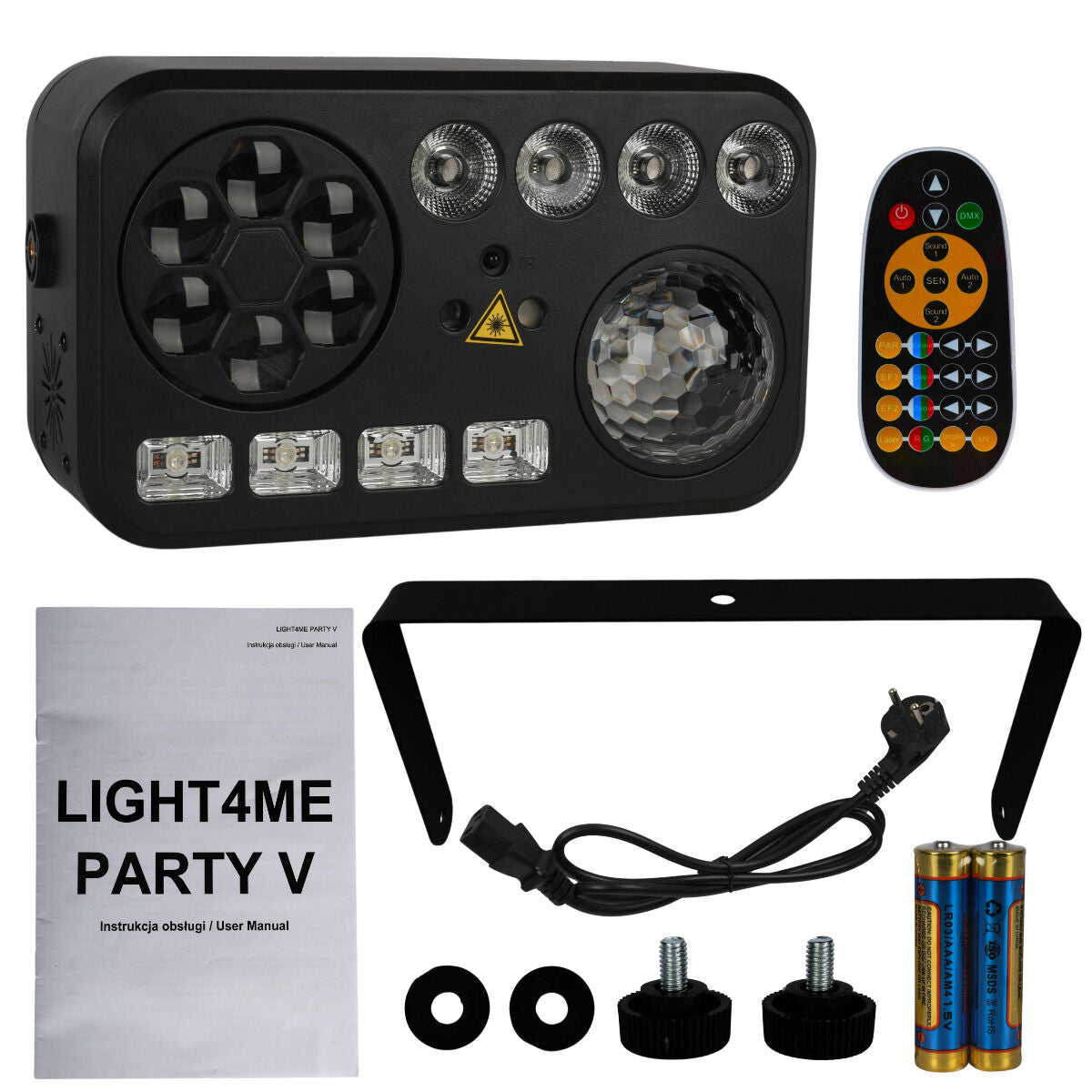 LIGHT4ME PARTY V multi-effekt LED-lys RGBW-UV 6